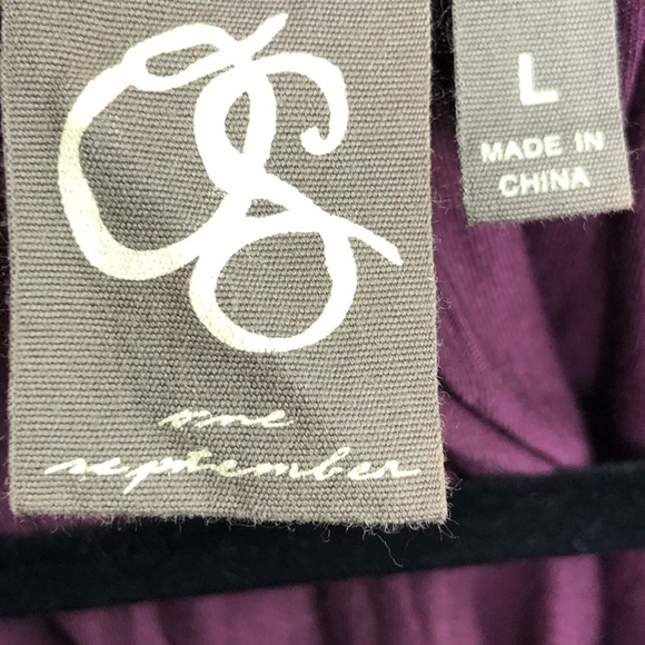 ANTHROPOLOGIE Some September Manderin collar burgundy blouse - Picture 5 of 10